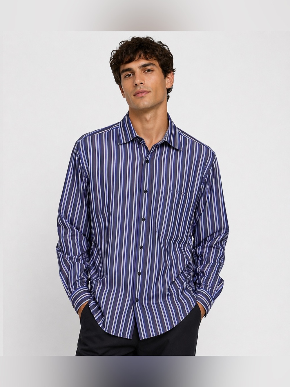 Bugatchi Uomo Striped Dress Shirt Size S